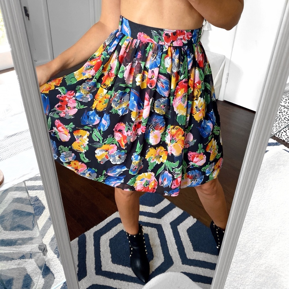 💐 RIVER ISLAND BOHO HIGH WAIST PLEATED MULTI FLORAL SKATER SKIRT!